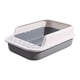 thumbnail image 4 of Caja De Arena Para Gatos De Cara Alta, Antisalpicaduras, Semicerrada, Orinal Para Gatos, Inodoro Para Gatos, Blanco Y Gris, 4 of 5