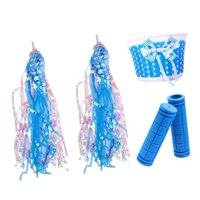 Magideal - Canasta Delantera Para Bicicletas Para Niños, Cesta De Ciclismo Para Niñas Para Niños, Cesta De Manillar Con Empuñaduras De Manillar Y Serpentinas Par