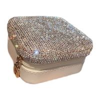 Xusx111 - Bolsa Del Titular De La Joyería De Strass De Lujo, Caso Del Organizador De Cuero Pu Portátil De Viajes W Compartimentos Para Joyería, Alfiletes De Pelo