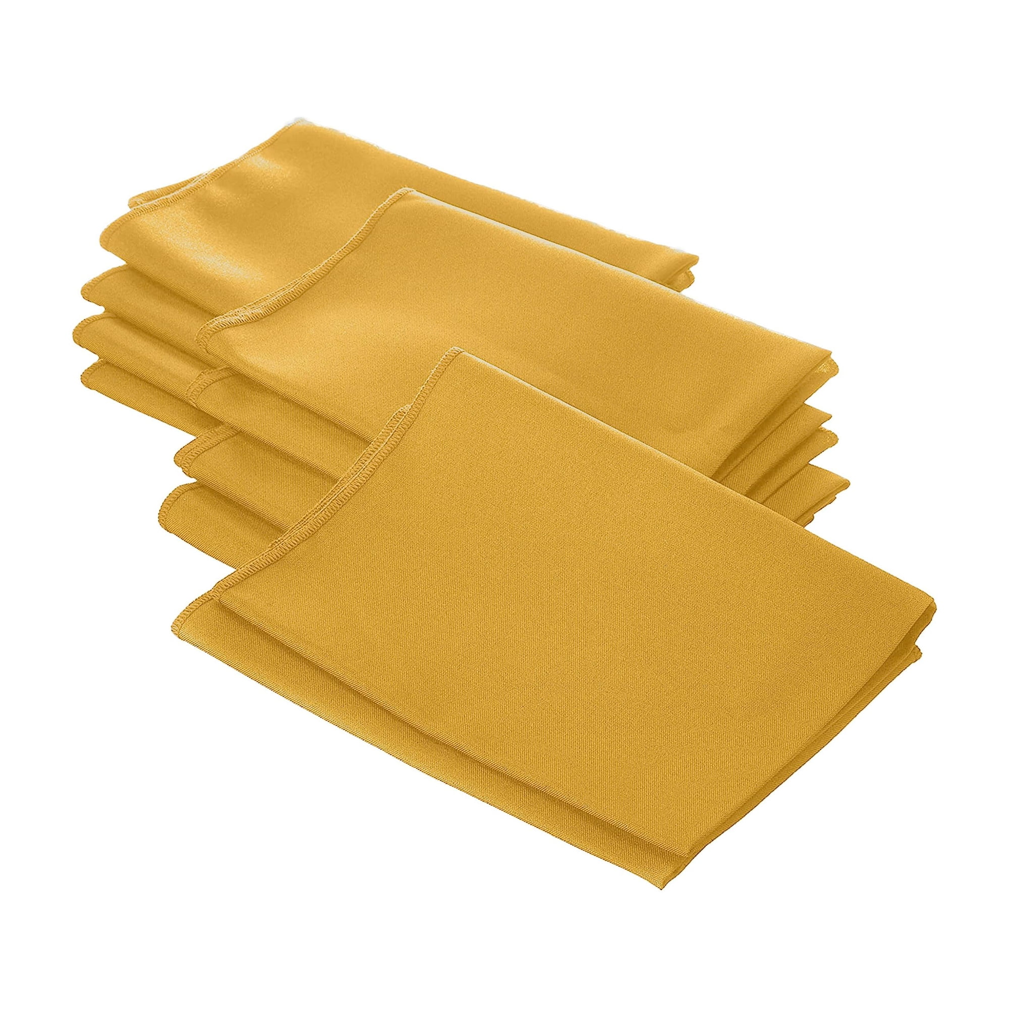 Servilleta De Tela La Linen Polipopelina, 45 X 45 Cm, Color Dorado (paquete De 10)