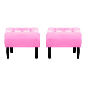Bodevir - Set Pouf Wood 1C Felpa 00 Rosado