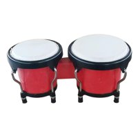 Magideal - Juego De Batería De Bongos De Percusión De Tambor Africano, 6 Pulgadas 7 Pulgadas, Tambor De Instrumentos De Música Montessori Educativo Para Regalos Rojo