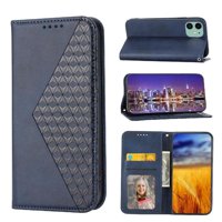 Funda Flip Foxdock Para Iphone 11 Pro Max , Estilo Billetera Con Diseño Rombo, Correa De Mano Y Soporte, Uso Diario