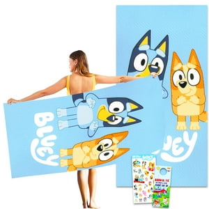 Juego De Toallas Disney Bluey Para Niños Con Toalla De 70 X 140 Cm Y Pegatinas