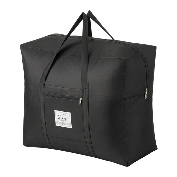 Bolsa de Almacenamiento de Viaje Extra Grande de Oxford, Bolsa de Transporte Duradera Verde Militar para Organizar Ropa y Ropa de Cama Negro 23.6x20.1x11.8 pulgadas