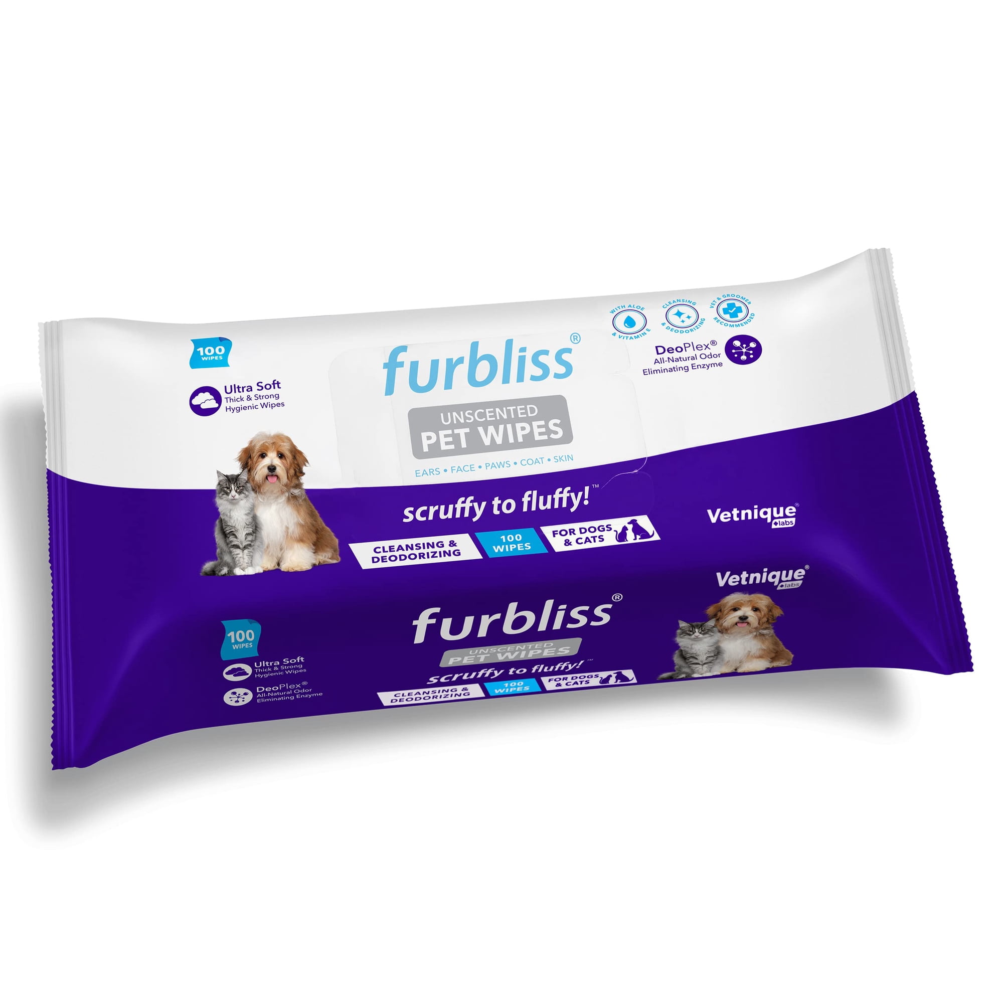 Vetnique Labs - Toallitas Para Mascotas Ventique Labs Furbliss Hygienic Para Perros Y Gatos, 100 Unidades