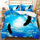 thumbnail image 1 of Bald Eagle Duvet Quilt Set Pillowcase Bedding Double Queen 3-Piece Bedding Set, 1 of 5