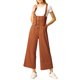 thumbnail image 1 of INSPIRE CHIC Mono de Mujer con Botones al Frente, Cintura Alta y Ajuste Recto XL Marrón, 1 of 6