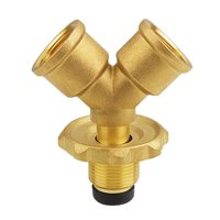 Magideal - Adaptador Divisor En Y De Propano, Adaptador De Botella De Cilindro Duradero, Conexión Rápida Con Adaptador De Gas De Válvula De Cierre Para Camping, Cobre