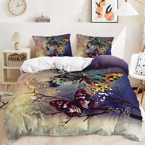 Sunflower Heart-Shaped Print Quilt Duvet Cover Set Comforter Cover Bed Linen3-Piece Bedding Set