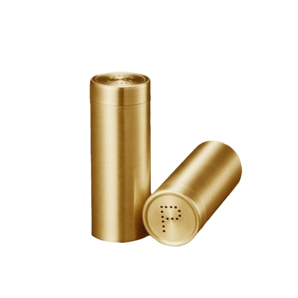 Xusx111 - 2 Piezas De Oro Especias Agitadores, Acero Inoxidable A Prueba De Óxido Tarro De Condimento Para Sal, Azúcar, Pimienta, Pimienta - Tornillo Botellas De Especias, Accesorios De Cocina