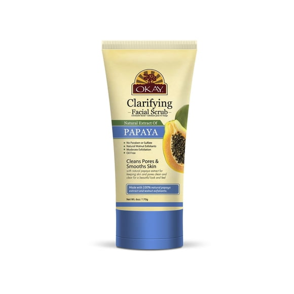 Exfoliante Facial OKAY Papaya 170 g Control de Grasa Sin Parabenos