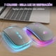 thumbnail image 3 of Mouse Inalambrico Bluetooth y 2.4GHz con Modos Dual, Recargable y Ergonómico, Click Silencioso y 3 DPI Ajustables - Ideal para PC, Mac, Computadoras y Portátiles - Color Plata, 3 of 5