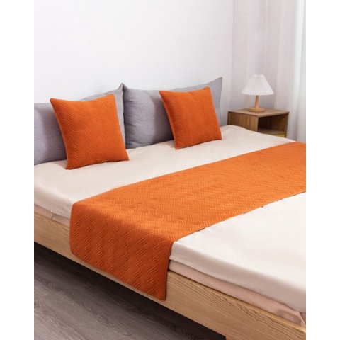 Todo Para El Hogar - Juego De Piecera De Cama Con 2 Fundas Modelo Plush Naranja