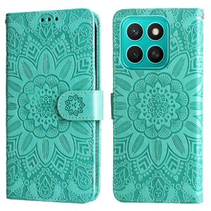 Funda Tipo Cartera Foxdock Para Honor X8C , Diseño Girasol En Relieve, Cuero Pu, Cierre Magnético, Soporte Y Tarjetero