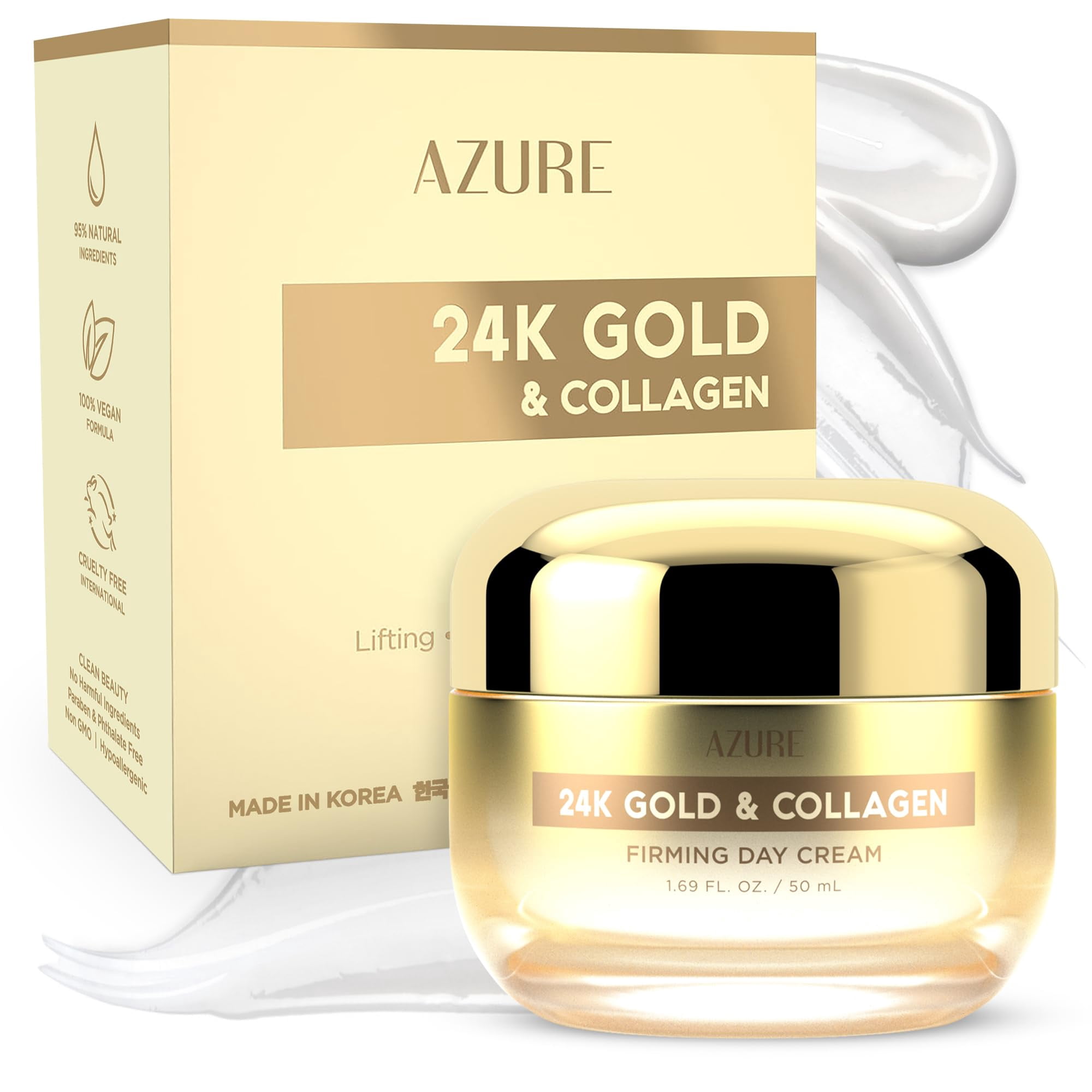 Azure Skincare - Crema Hidratante Facial Azure 24k Gold Collagen 50 Ml