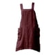 thumbnail image 5 of Delantal De Lino De Algodón Con Bolsillo Delantal De Chef Con Espalda Cruzada Para Mujer XXL Rojo, 5 of 5