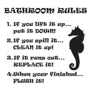 Rienda Libre Graphics - Decomural Bathroom Rules Bathroom Ws-41027