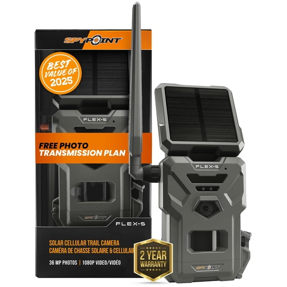 Cámara de rastreo SPYPOINT FLEX-S Solar Outdoor Celular de 36 MP