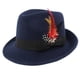 thumbnail image 1 of sombrero de fieltro de fieltro de lana para hombres sombrero de fieltro hecho a mano apilable gorro azul marino., 1 of 3