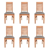 Koliat - Pack 6 Sillas Nemesis Caramelo Tapiz Gris