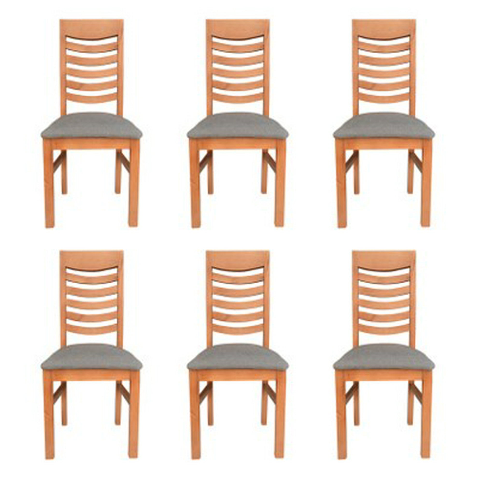 Koliat - Pack 6 Sillas Nemesis Caramelo Tapiz Gris