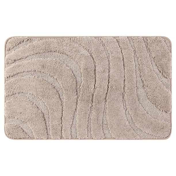 REGALWOVEN Alfombras de Baño de Chenilla Antideslizantes Alfombrillas de Baño Lavables Suaves para Ducha para el Suelo del Baño Caqui 20" x 32"