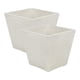 thumbnail image 1 of Set 2 Macetero Plastico Bajo Premium Base Cuadrada Conica L blanco, 1 of 7