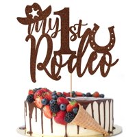 Cake Topper Crseniny My 1St Rodeo, Tema De Vaquero Para El Primer Cumpleaños