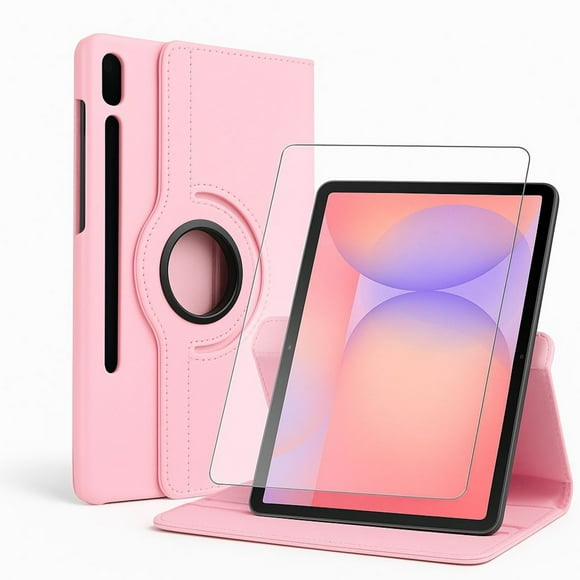 Carcasa Funda Giratoria Para Tablet Samsung S10 Fe 10.9 Rosado + Vidrio