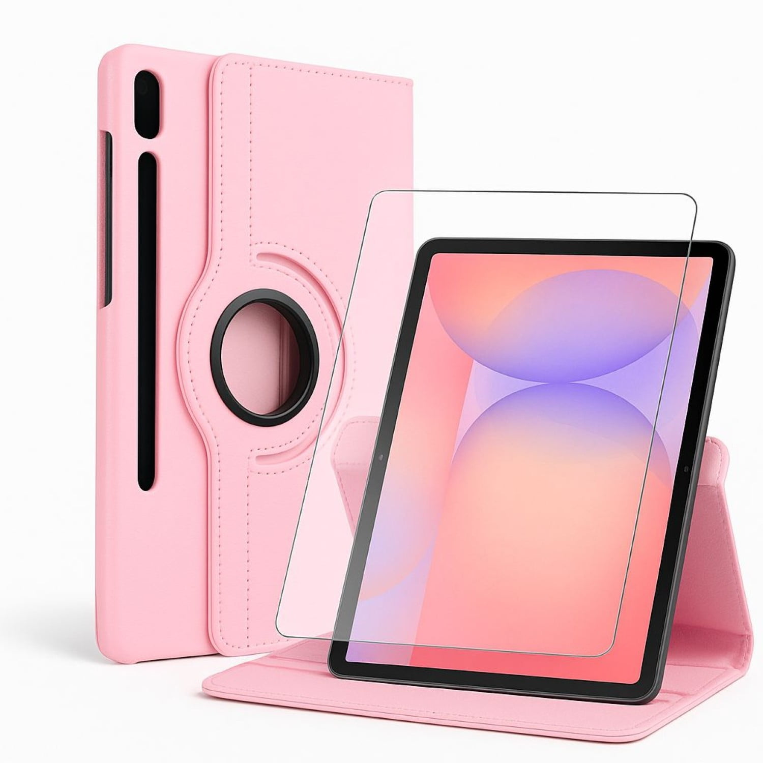 Mar Cases - Carcasa Funda Giratoria Para Tablet Samsung S10 Lite Rosado + Vidrio