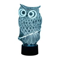 Lampara Ilusion 3D Búho Ii De 7 Colores, Base Touch