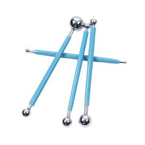 Magideal - 4 Herramientas De Punteado Con Bolígrafo, Herramienta De Doble Cabezal Para Decoración De Pasteles, Repujado De Cerámica, Palitos Para Pintar Piedras, Azul