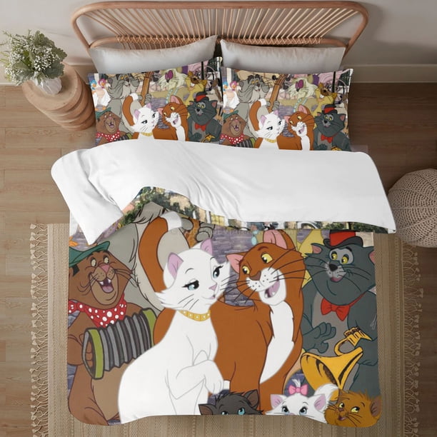 The Aristocats 3 Piece Bedding Set1 Quilt Cover +2 Pillowcases For Kids Boys Girls Adult Cartoon Warm