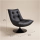 thumbnail image 3 of Sillón Enzo Giratorio Ecocuero Sitial Base Pedestal Metálico Negro Liso, 3 of 8