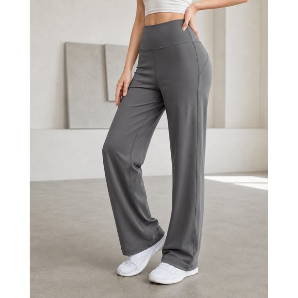 Pantalón Palazzo Deportivo Mujer Tiro Alto Flare Moldador