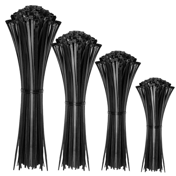 Bridas con cremallera HAVE ME TD negras, varios tamaños de 10 a 30 cm, paquete de 400