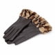 thumbnail image 1 of Guantes Mujer Cuerina Animal Print Con Puño Peludo Invierno cafe Talla Única, 1 of 4