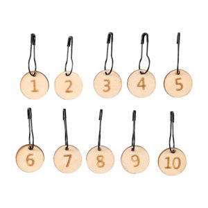 Magideal - 10 Piezas Marcadores De Puntadas Anillo Marcador De Ganchillo Artesanías Multifunción Colgante Número De Madera Para Tejer Accesorios De Costura Y