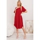 thumbnail image 1 of Vestido Midi Mujer Casual Cuello Redondo Bolsillos Colores 3377, 1 of 3