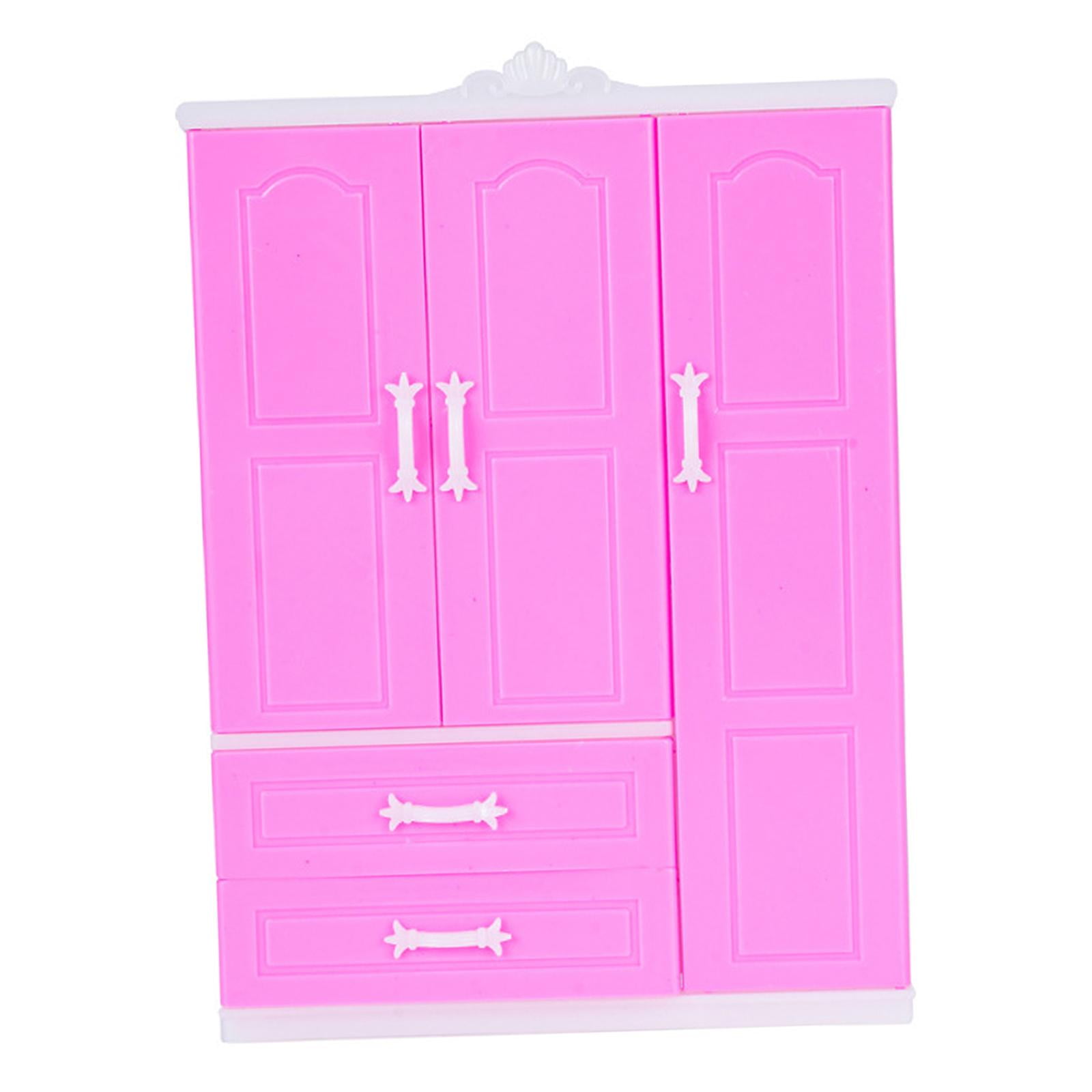 Magideal - Ropa De Muñeca Armario Muñeca Almacenamiento Ropa Armario Simulación Casa De Muñecas Decoración Con Cajón Armario De Muñecas Decoración De Dormitorio