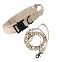 Xusx111 - Collar De Perro De Nylon Reflectante Militar Ajustable Duradero Para Gran Pastor Alemán Al Aire Libre Entrenamiento De Trabajo Caminando Con Correa (Xl, Caqui)