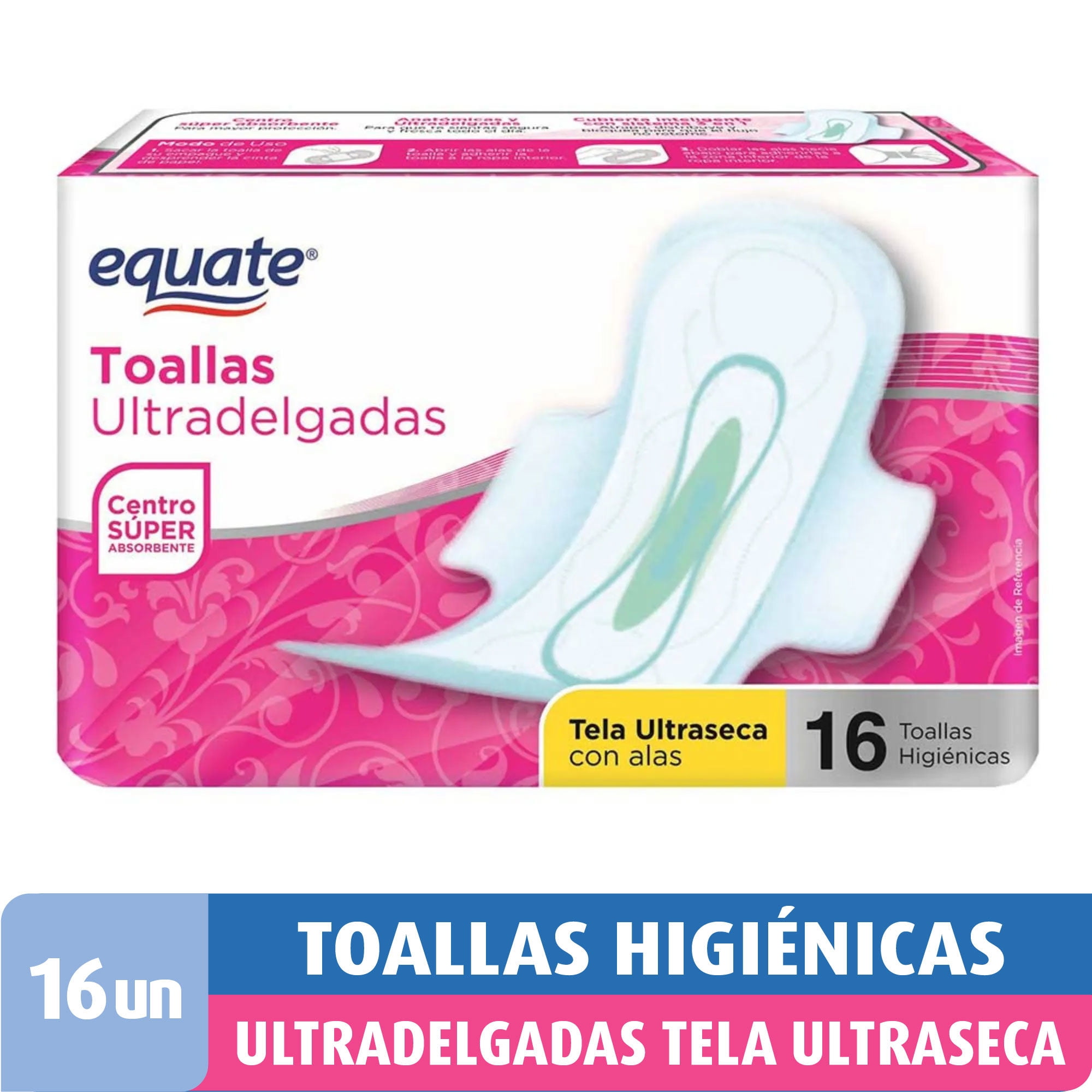 Toallas Higiénicas Con Alas Ultradelgadas Tela Ultraseca 16 Un Equate