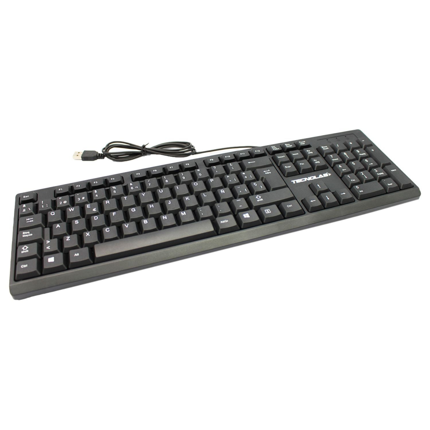 Tecnolab - Kit Teclado Y Mouse Con Cable Usb Color Negro - Ps