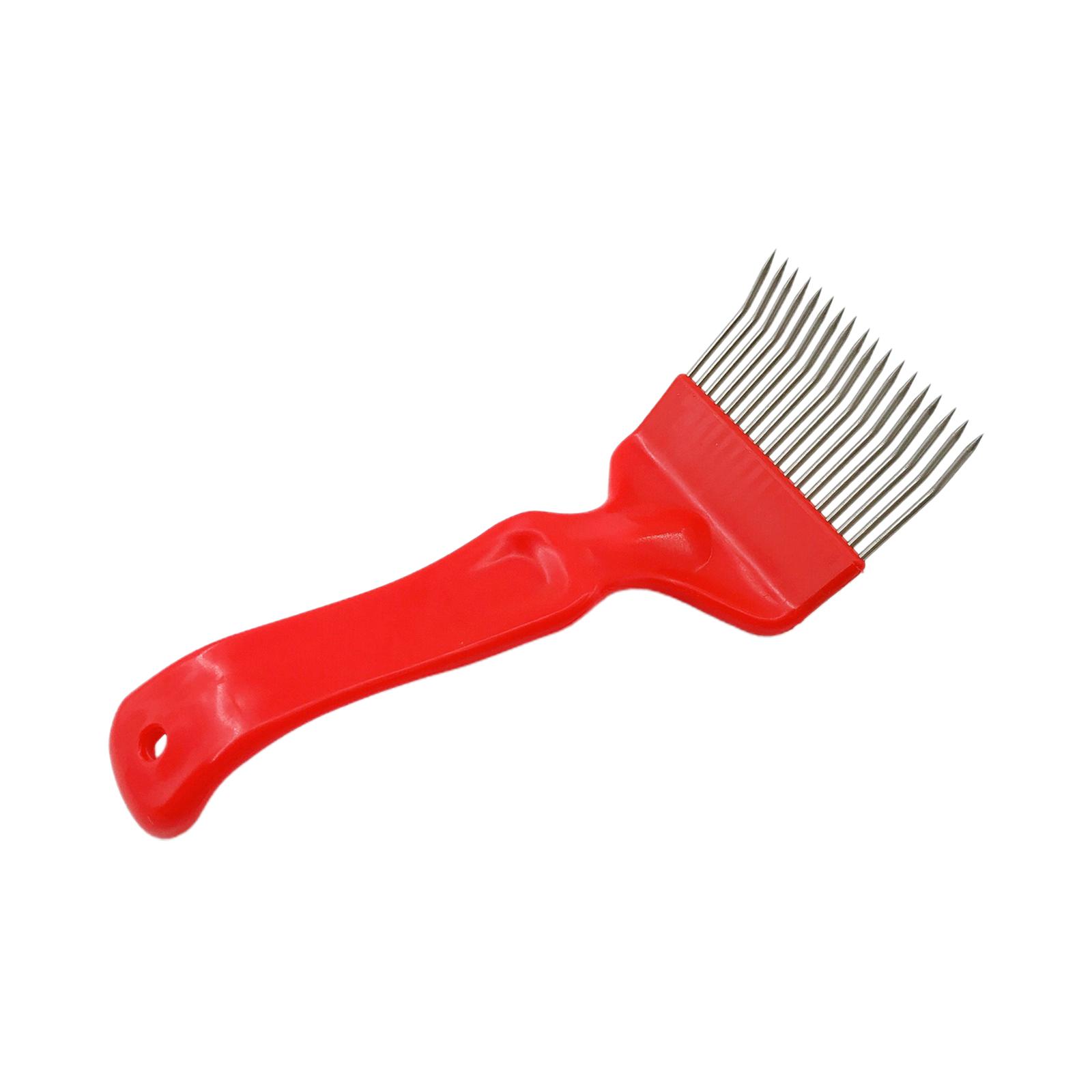 Ioensy - Peine De Dientes De Acero Inoxidable, Horquilla Para Destapar, Accesorios De Apicultura De 21 Pines, Rojo