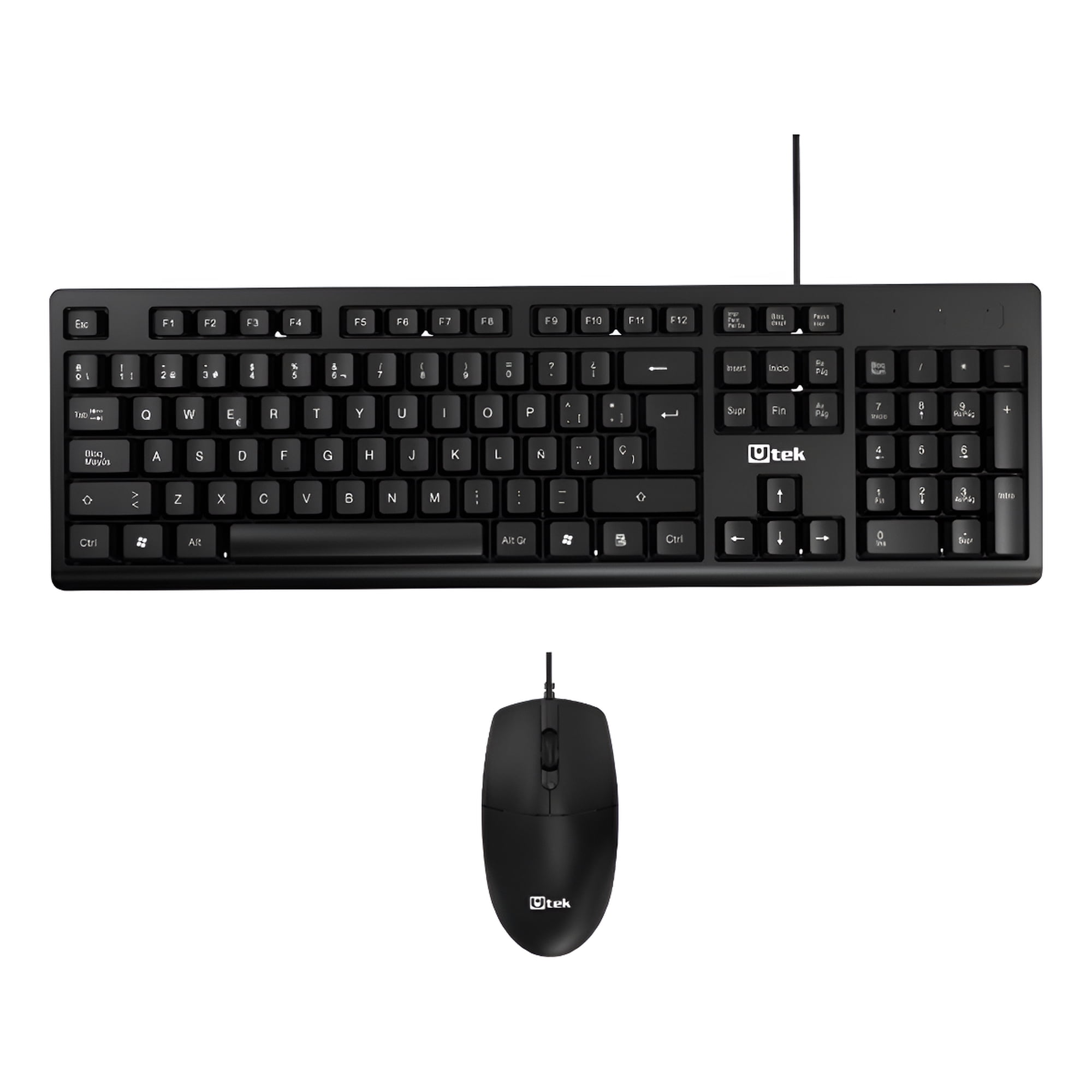 Kit Teclado Mouse Alámbrico Usb 1200dpi/104te Utek Ut-ktd250