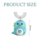 thumbnail image 4 of Cepillo de dientes eléctrico en forma de U para niños con dibujos animados, limpieza de 360 grados, automático, resistente al agua IPX7 (6-12 años), 4 of 6