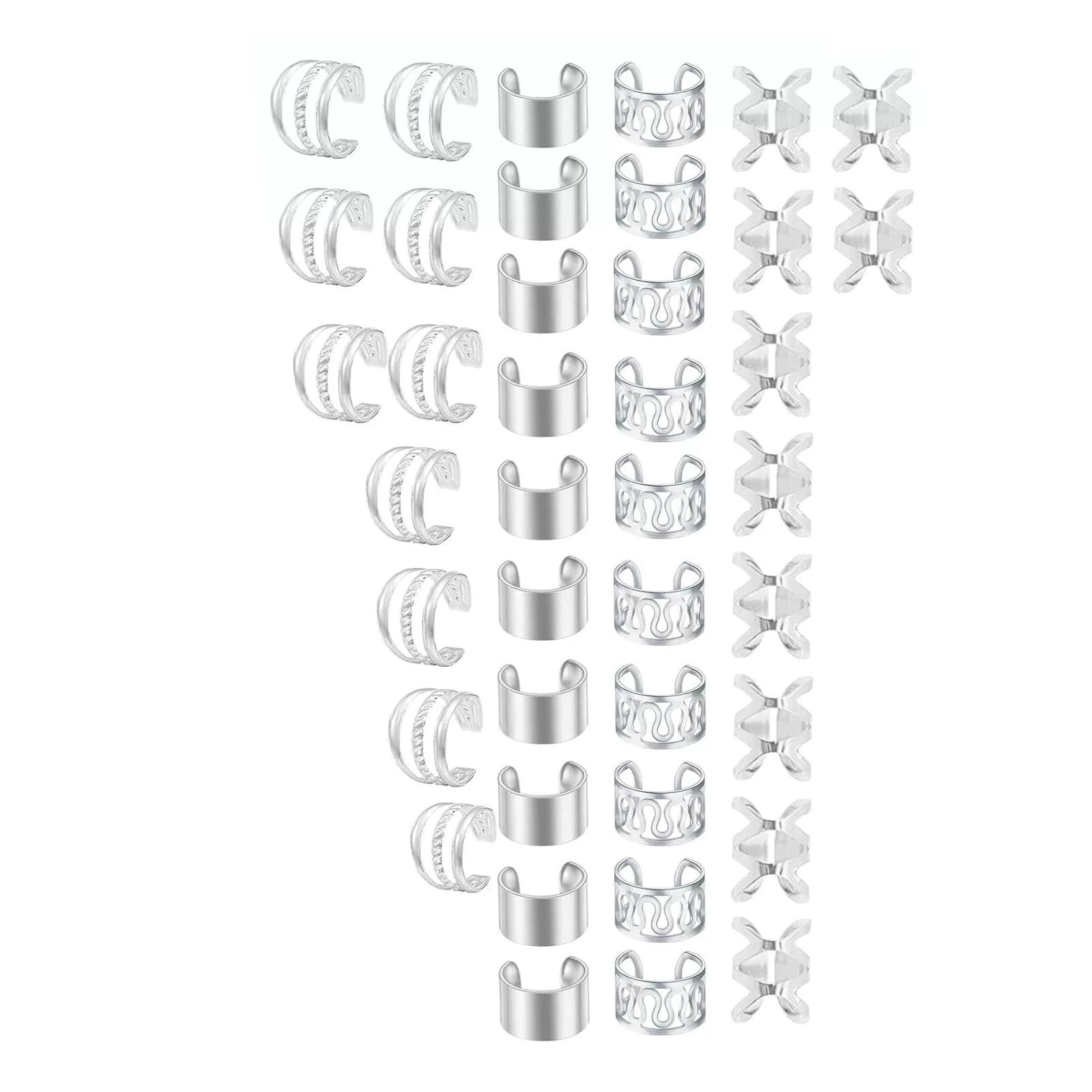 Ioensy - Pinzas Para Trenzas, Adornos Para El Cabello, Anillos Para Exhibiciones, Fiestas, Festivales, Plata, 40 Unidades