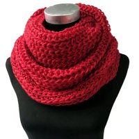 Ekolmac - Bufanda Estilo Punto Ingles Elegante Unisex Otoño Invierno Color Bordo