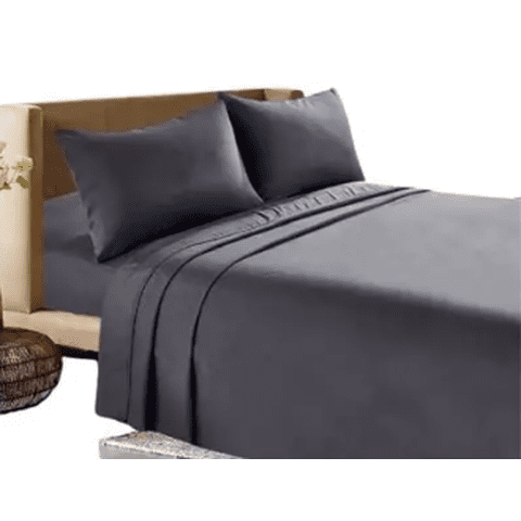 Genérico - Sabanas 200 Hilos 2 Plazas Gris Oscuro